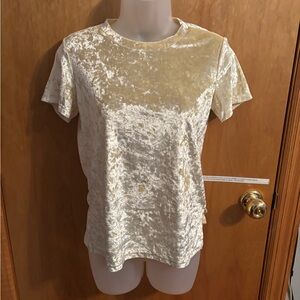 Forever 21 Yellow Crushed Velvet Short Sleeve Top
